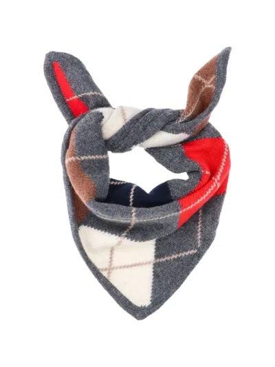 And-daughter Argyle-intarsia Triangular Scarf In Multi