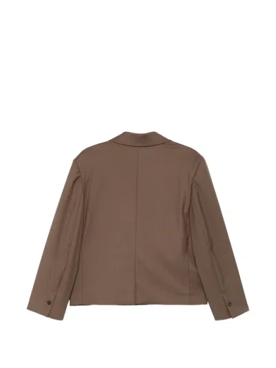 Rame Double-breasted Cropped Jacket In Brown