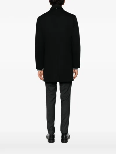 Montecore Layered Button-up Coat In Black