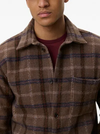 Les Deux Caribou Check-pattern Button-up Jacket In Multi