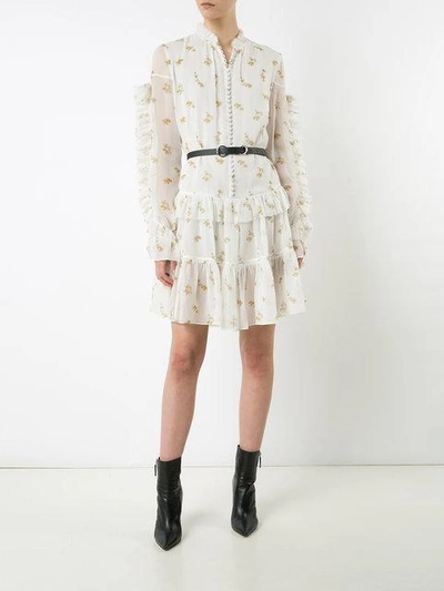 Magda Butrym Metz Floral-print Ruffle-trim Tiered Dress, Cream | ModeSens