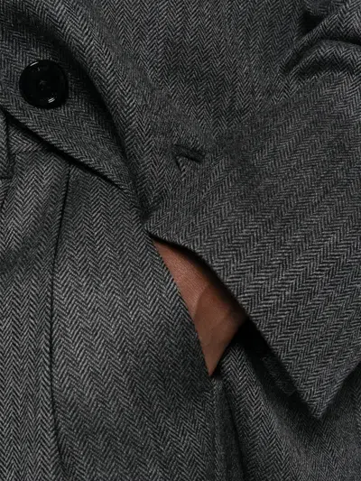 Totême Herringbone-pattern Wool Blazer In Gray