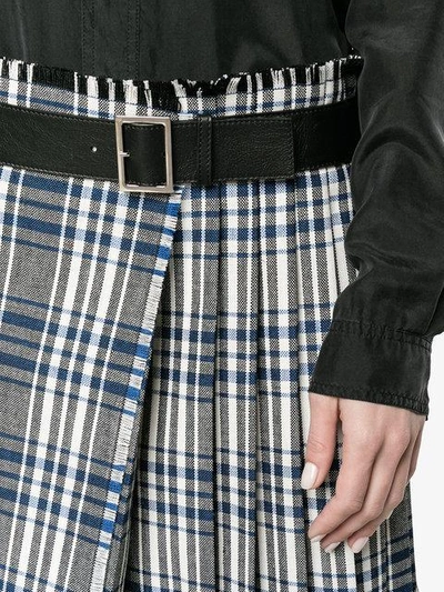Shop Alexander Mcqueen Mini Check Kilt Skirt In Blue