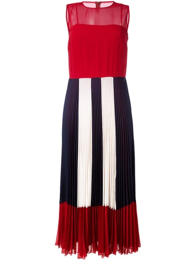 Red Valentino Sheer Pleated Dress