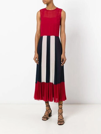 Shop Red Valentino Sheer Pleated Dress