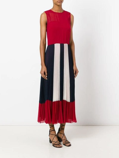 Shop Red Valentino Sheer Pleated Dress