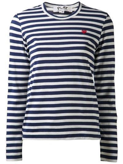 Comme Des Garçons Play Striped Long Sleeve T-shirt