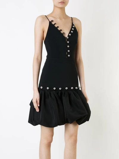 Shop David Koma Flared Dress - Black