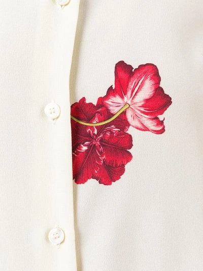 Shop Ferragamo Floral-print Shirt In Vanig-vaniglia