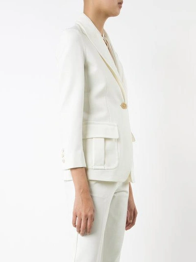 Shop Derek Lam Cara Single Button Blazer In White