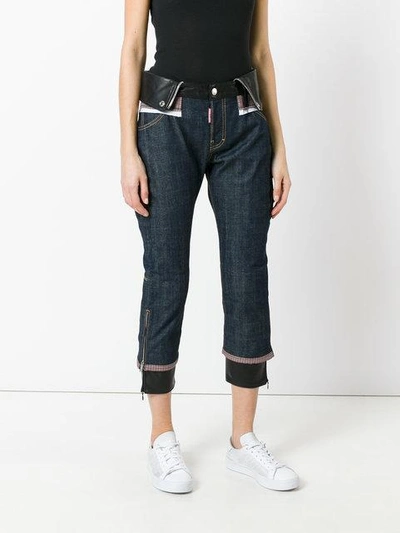 Shop Dsquared2 Cropped Trousers In Blue