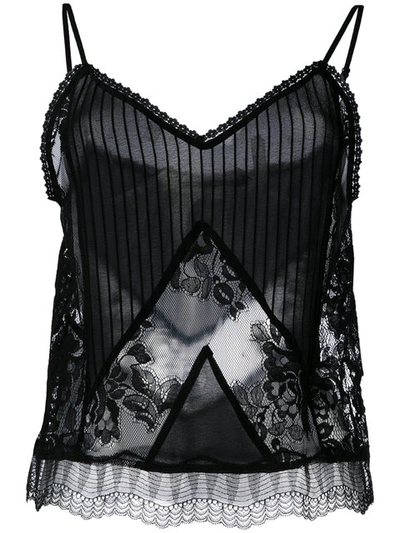 Mcq By Alexander Mcqueen V-neck Lace Camisole In Black