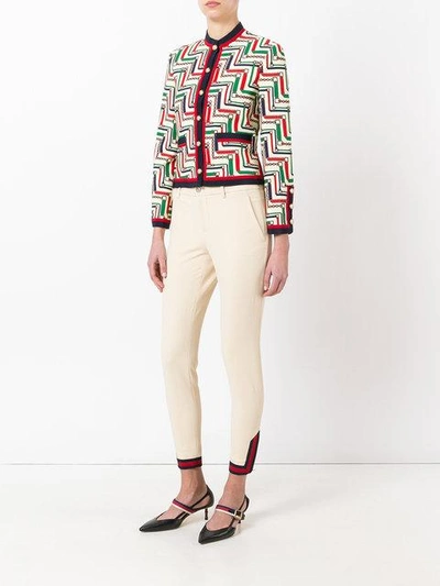 Shop Gucci Chainette Print Jacket - Multicolour