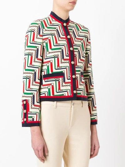 Shop Gucci Chainette Print Jacket - Multicolour