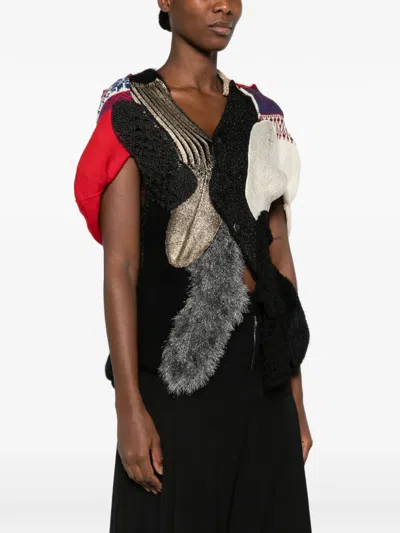 Junya Watanabe Mixed-material Patchwork Cardigan In Multi