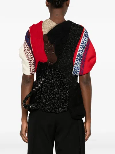 Junya Watanabe Mixed-material Patchwork Cardigan In Multi