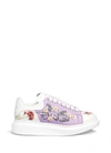 ALEXANDER MCQUEEN Floral sequin mesh embroidered leather sneakers