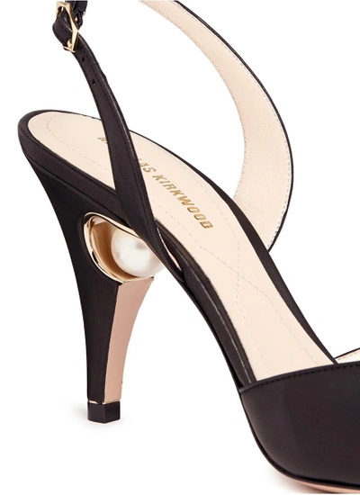 Shop Nicholas Kirkwood 'penelope' Faux Pearl Heel Slingback Leather Pumps