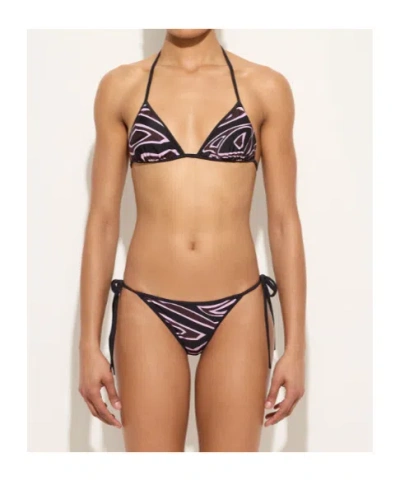 Pucci Top Bikini Labyrinth Print In Pink
