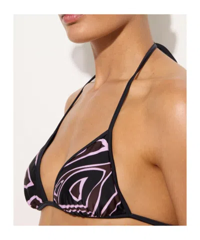 Pucci Top Bikini Labyrinth Print In Pink