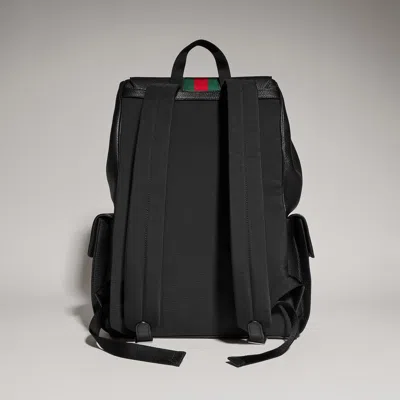Gucci Web Trademark Medium Backpack In Black