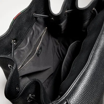Gucci Web Trademark Medium Backpack In Black