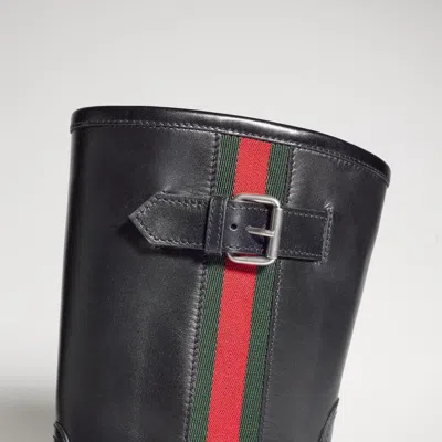 Gucci Web Stripe Boot In Black