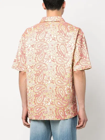 Bluemarble Man Shirt Light Yellow Size L Polyester In Red