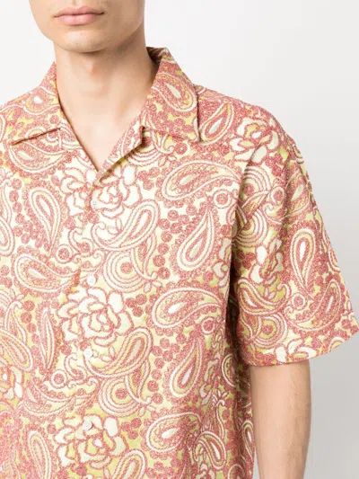 Bluemarble Man Shirt Light Yellow Size L Polyester In Red