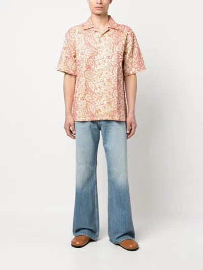 Bluemarble Man Shirt Light Yellow Size L Polyester In Red