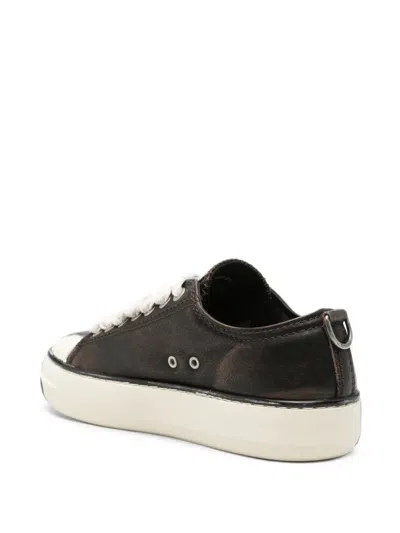 Represent Distressed Leather Sneakers In Black