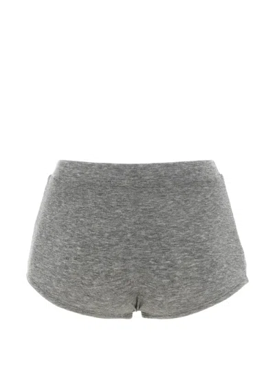 Entire Studios Booty Ribbed-knit Mini Shorts In Gray