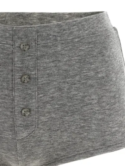 Entire Studios Booty Ribbed-knit Mini Shorts In Gray