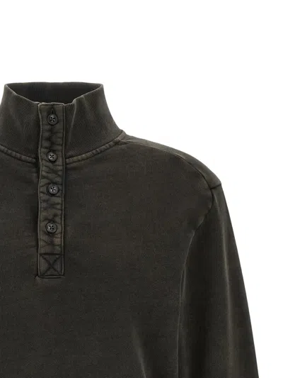 Entire Studios Buttoned Turtleneck Sweatshirt In Black