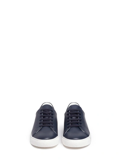 Shop Anya Hindmarch Smiley Print Leather Sneakers