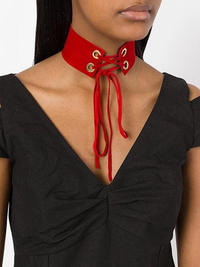 Shop Manokhi Mira Choker In Red