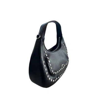 Twinset Stud-embellished Shoulder Bag In Black