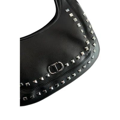 Twinset Stud-embellished Shoulder Bag In Black