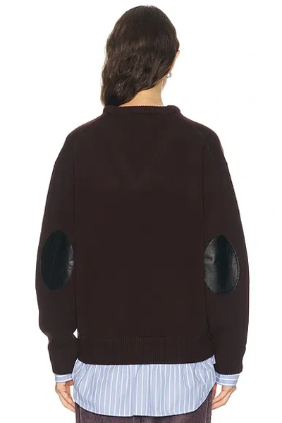 Acne Studios V Neck Pullover Wool Sweater Dark Brown In Brown