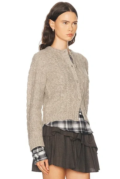 Acne Studios Kunch Cotton Flannel Cardigan In Brown