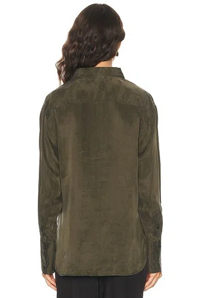 Helmut Lang Fluid Drape Button Front Shirt In Green