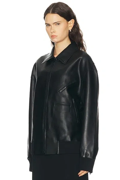 Norma Kamali Oversized Mens Classic Zip Front Jacket In Black