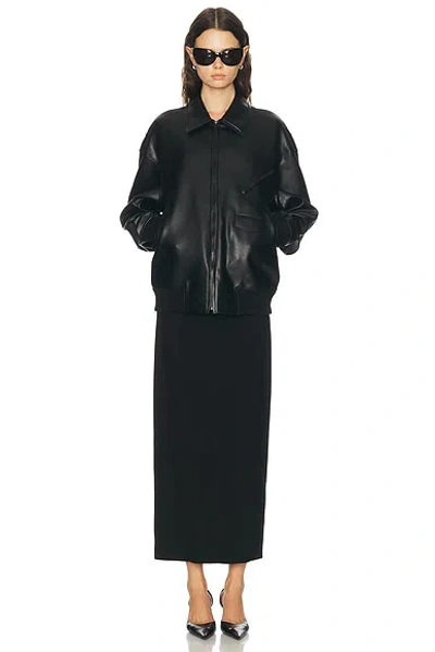 Norma Kamali Oversized Mens Classic Zip Front Jacket In Black