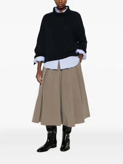 Cordera Technical Drawstring Midi Skirt In Neutral