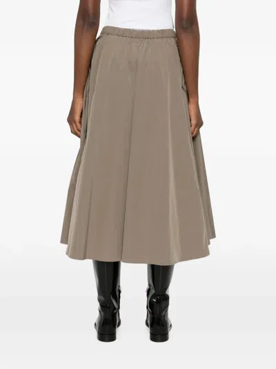 Cordera Technical Drawstring Midi Skirt In Neutral