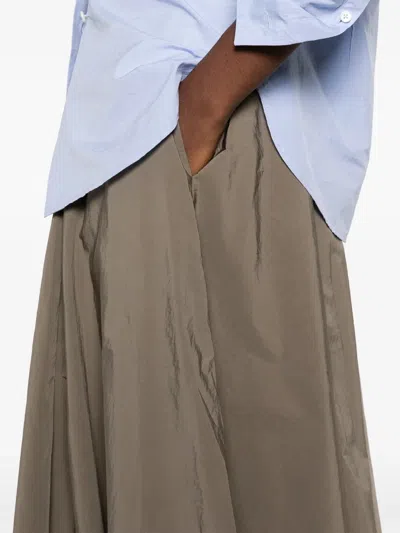 Cordera Technical Drawstring Midi Skirt In Neutral