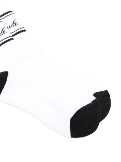 Rhude Script Logo-intarsia Socks In Pink
