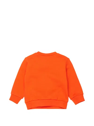 Dsquared2 Logo-print Maple-leaf Sweatshirt In Orange