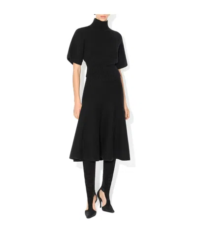 Alaïa Cashmere Flared Skirt In Black