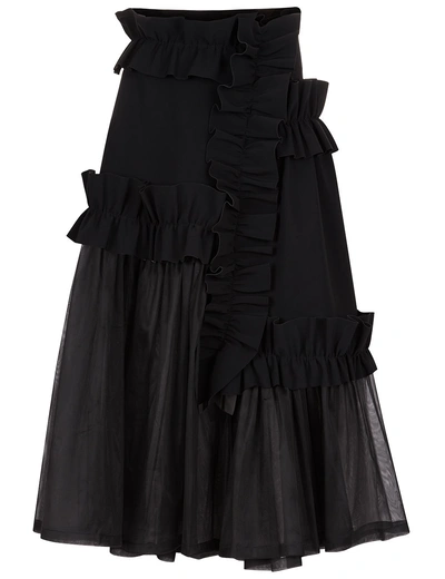 Paskal Black Combo Frill Appliqué Skirt